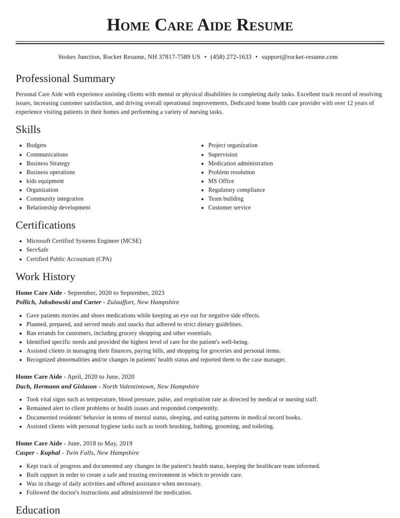 home care aide healthcare resume classic template 0 cla