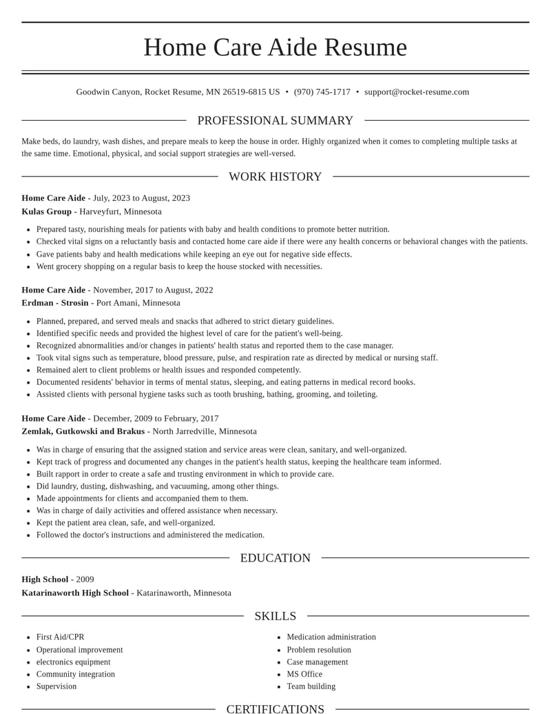 home care aide healthcare resume elegant template 2 ele