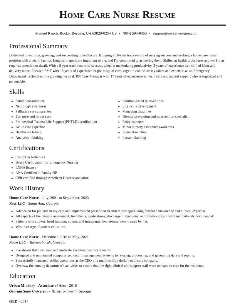 home care nurse healthcare resume classic template 1 cla