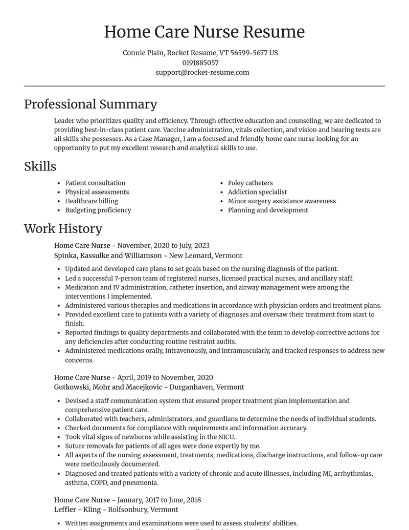 home care nurse healthcare resume focal point template 2 foc