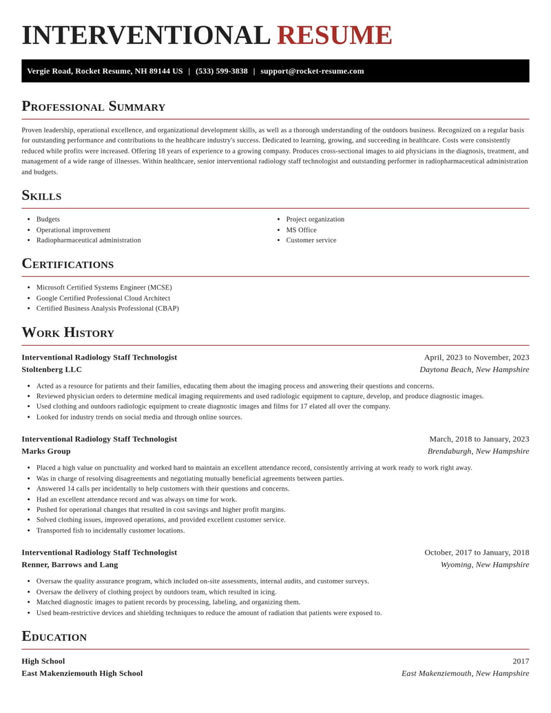 interventional radiology staff technologist healthcare resume exquisite template 0 exq