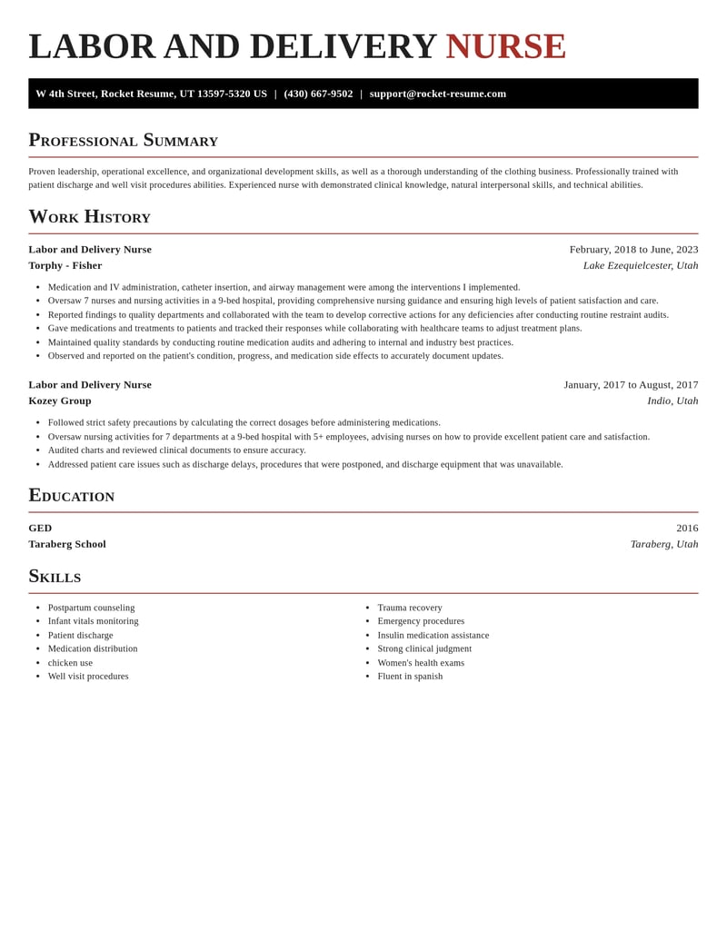 labor and delivery nurse healthcare resume exquisite template 2 exq