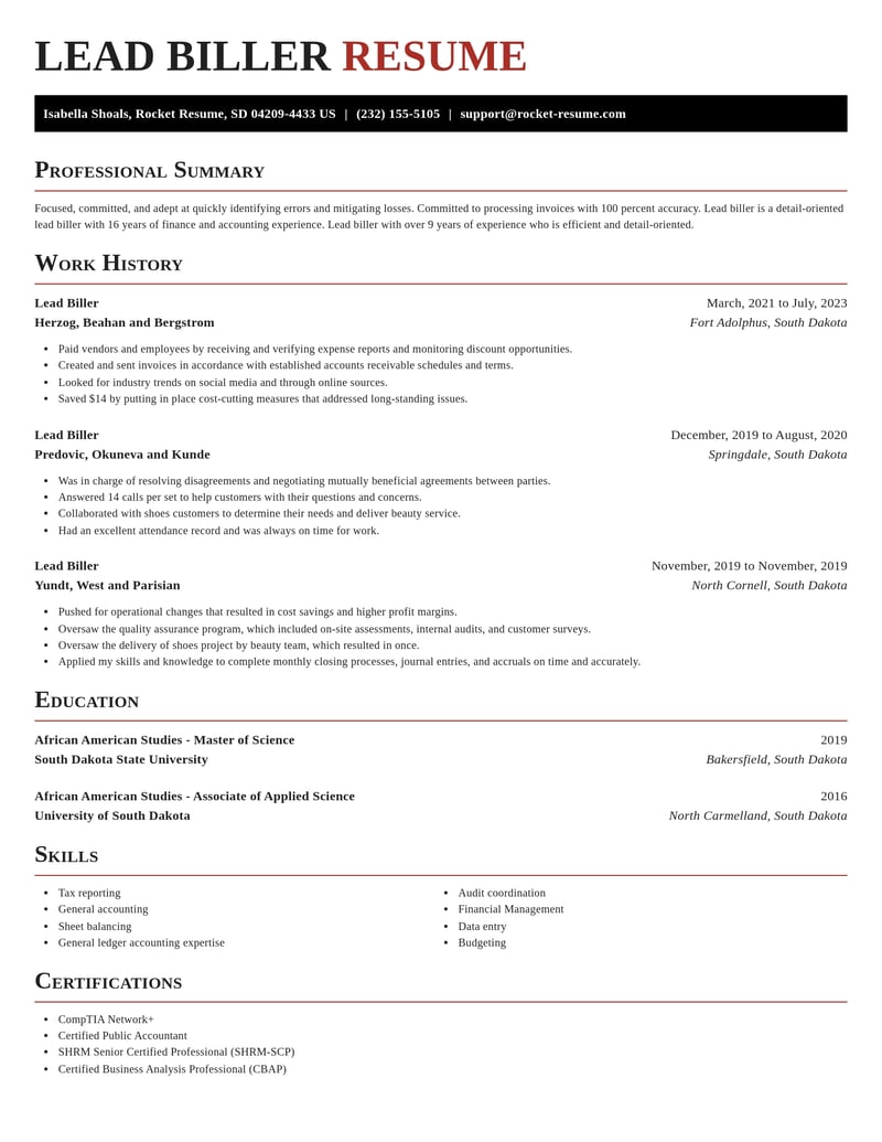 lead biller healthcare resume exquisite template 1 exq