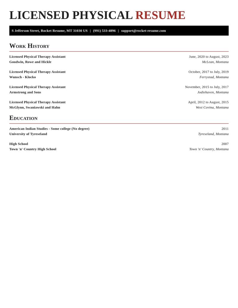 licensed physical therapy assistant healthcare resume exquisite template 2 exq