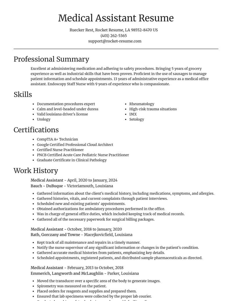 medical assistant healthcare resume focal point template 1 foc