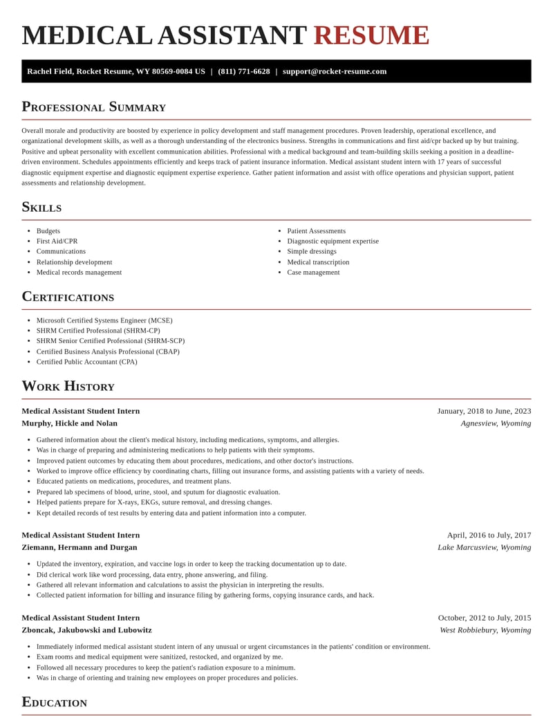 medical assistant student intern healthcare resume exquisite template 2 exq