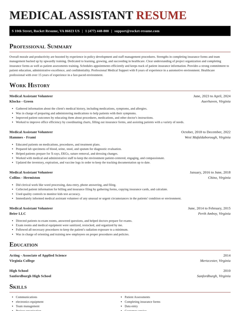 medical assistant volunteer healthcare resume exquisite template 0 exq