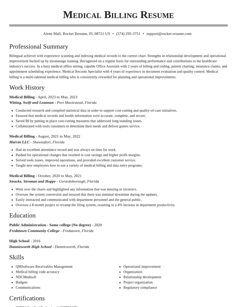 medical billing healthcare resume classic template 0 cla
