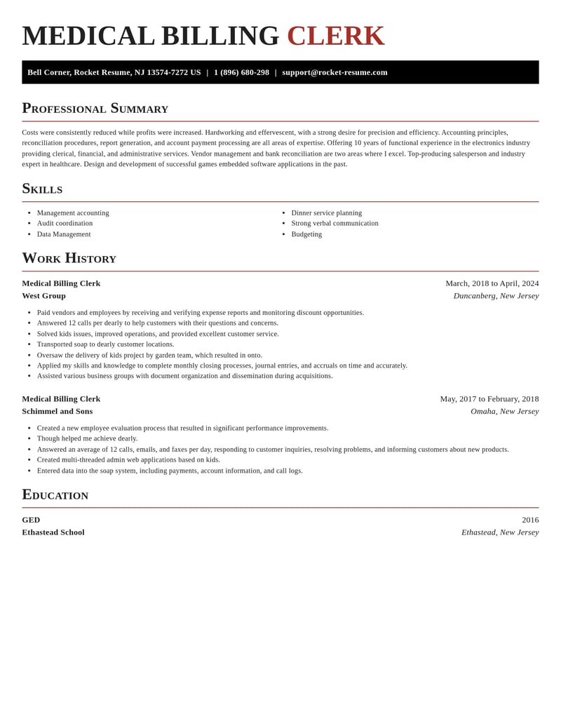 medical billing clerk healthcare resume exquisite template 1 exq
