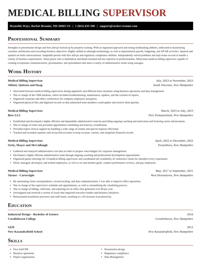 medical billing supervisor healthcare resume exquisite template 0 exq