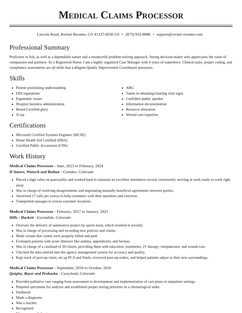 medical claims processor healthcare resume classic template 0 cla