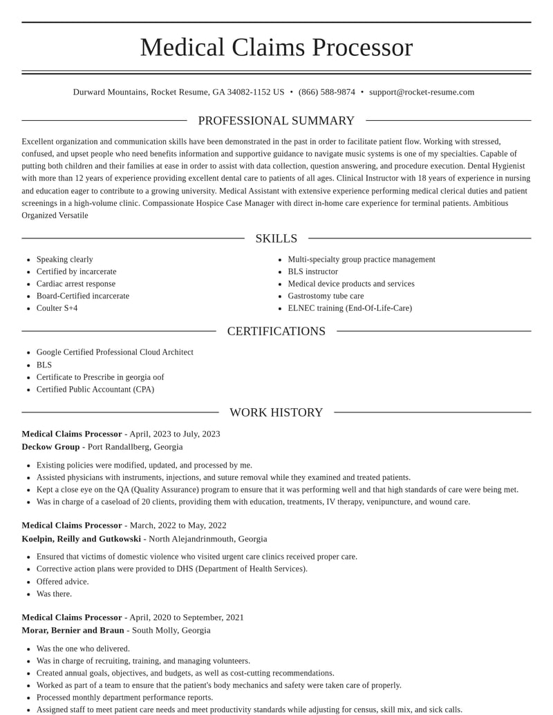 medical claims processor healthcare resume elegant template 0 ele