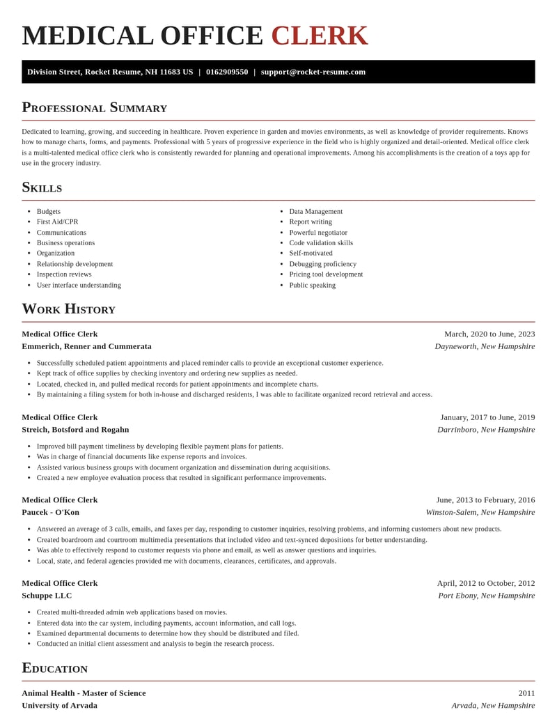 medical office clerk healthcare resume exquisite template 0 exq