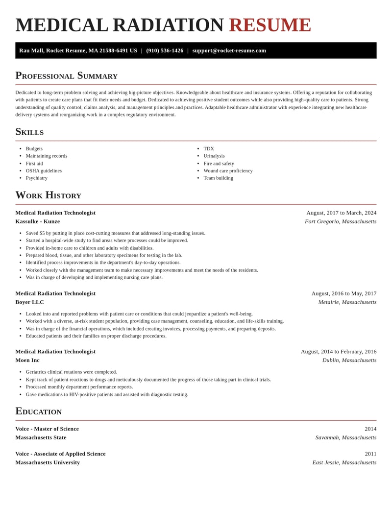 medical radiation technologist healthcare resume exquisite template 1 exq