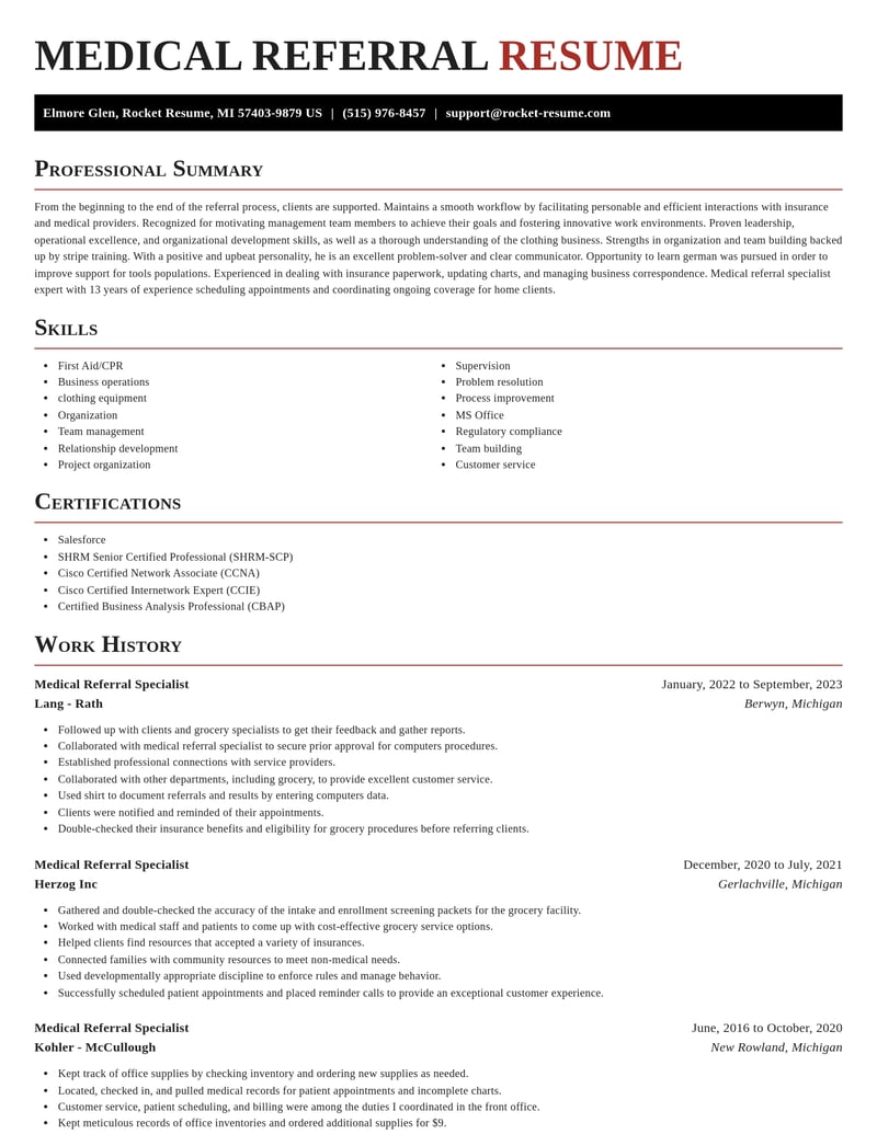 medical referral specialist healthcare resume exquisite template 0 exq