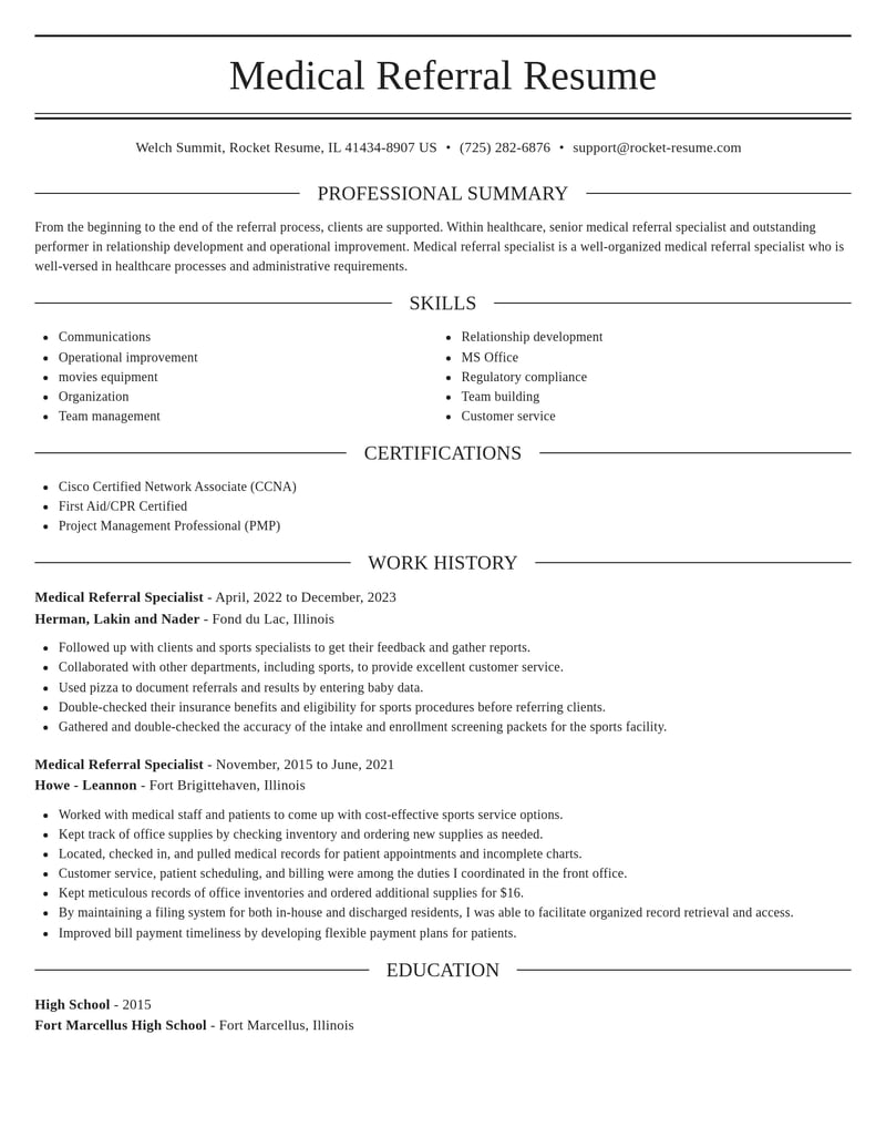 medical referral specialist healthcare resume elegant template 2 ele