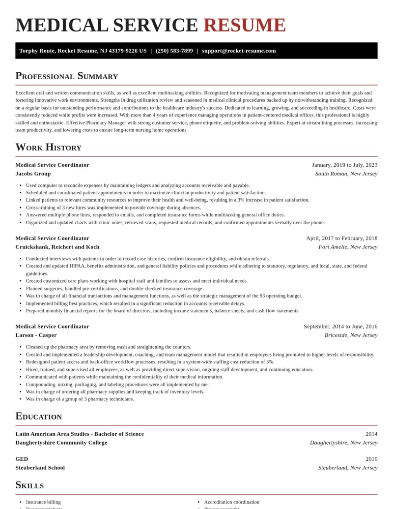medical service coordinator healthcare resume exquisite template 2 exq