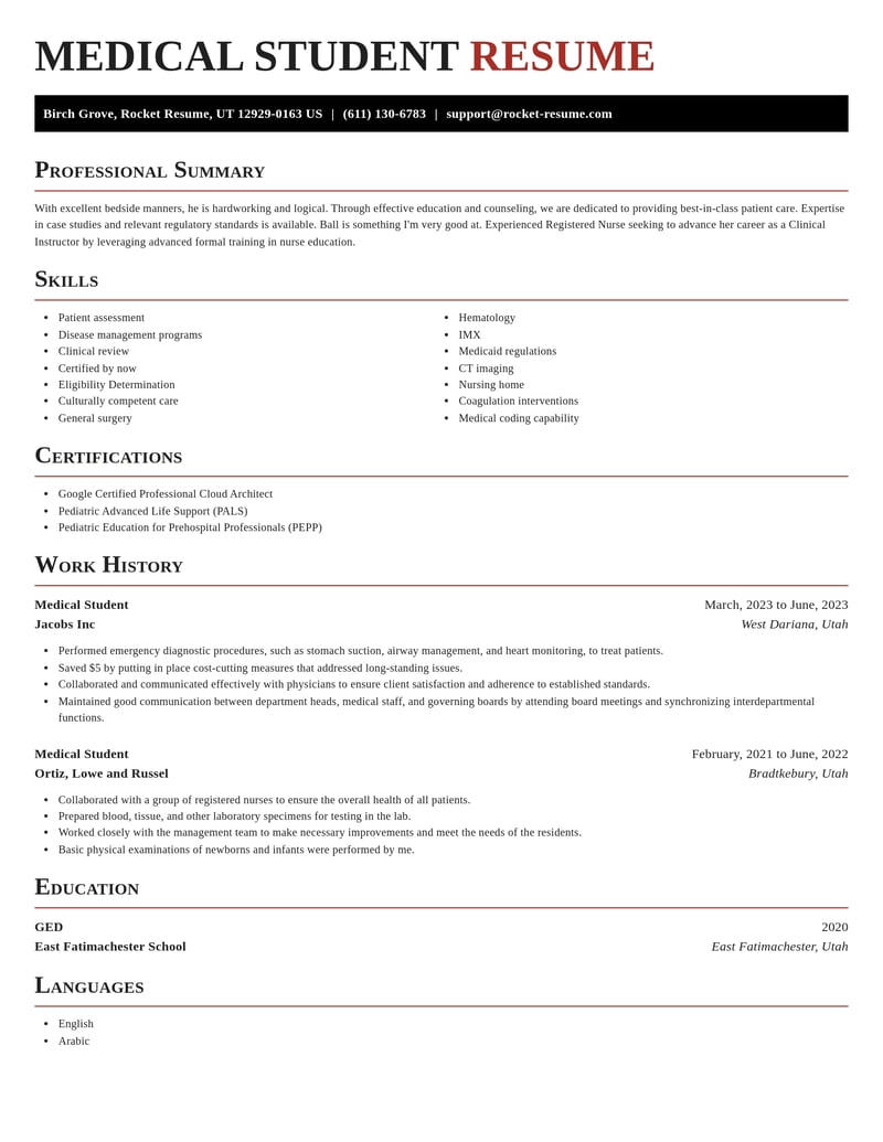 medical student healthcare resume exquisite template 2 exq