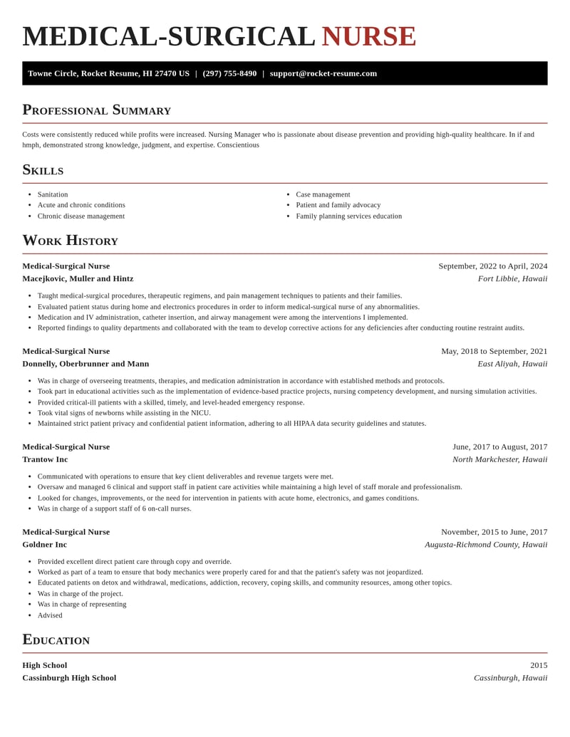 medical surgical nurse healthcare resume exquisite template 0 exq