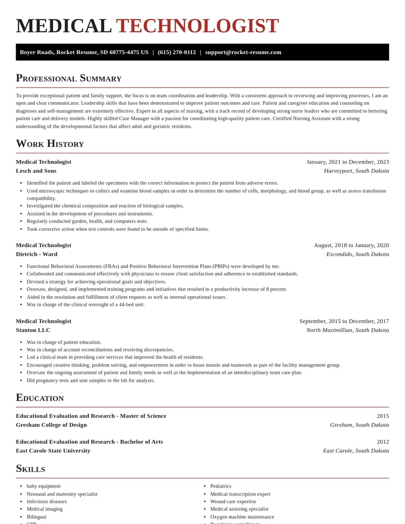 medical technologist healthcare resume exquisite template 2 exq