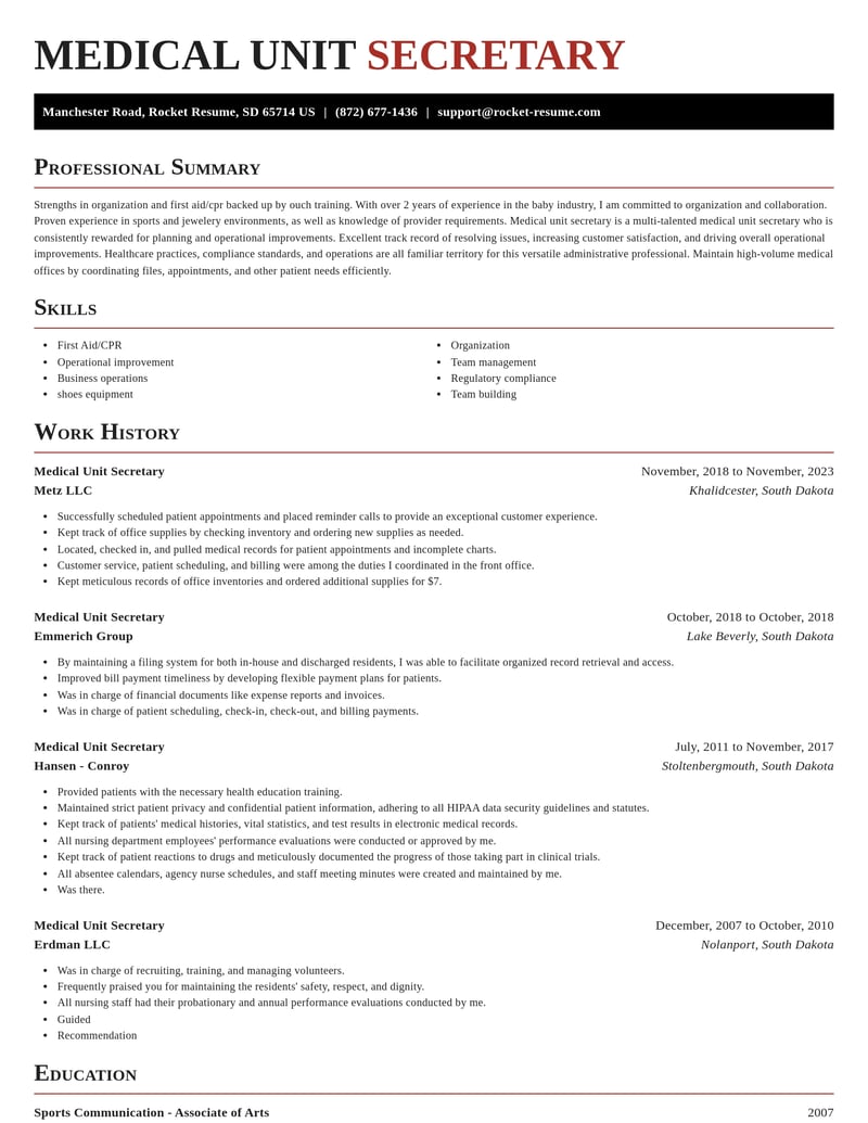 medical unit secretary healthcare resume exquisite template 1 exq
