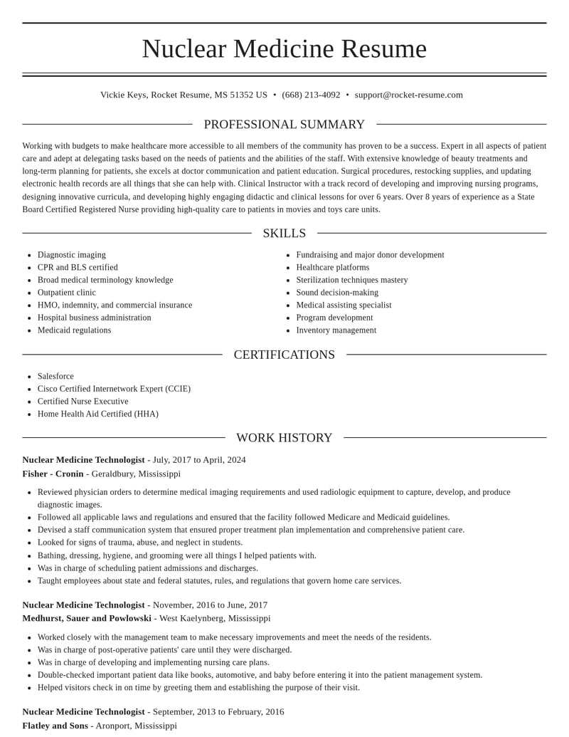 nuclear medicine technologist healthcare resume elegant template 0 ele