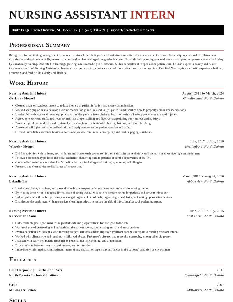 nursing assistant intern healthcare resume exquisite template 1 exq