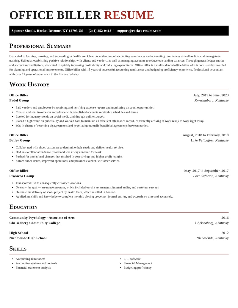 office biller healthcare resume exquisite template 0 exq