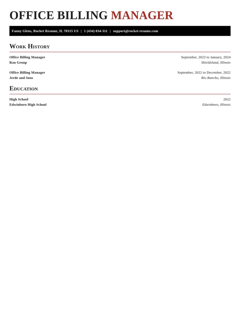 office billing manager healthcare resume exquisite template 2 exq