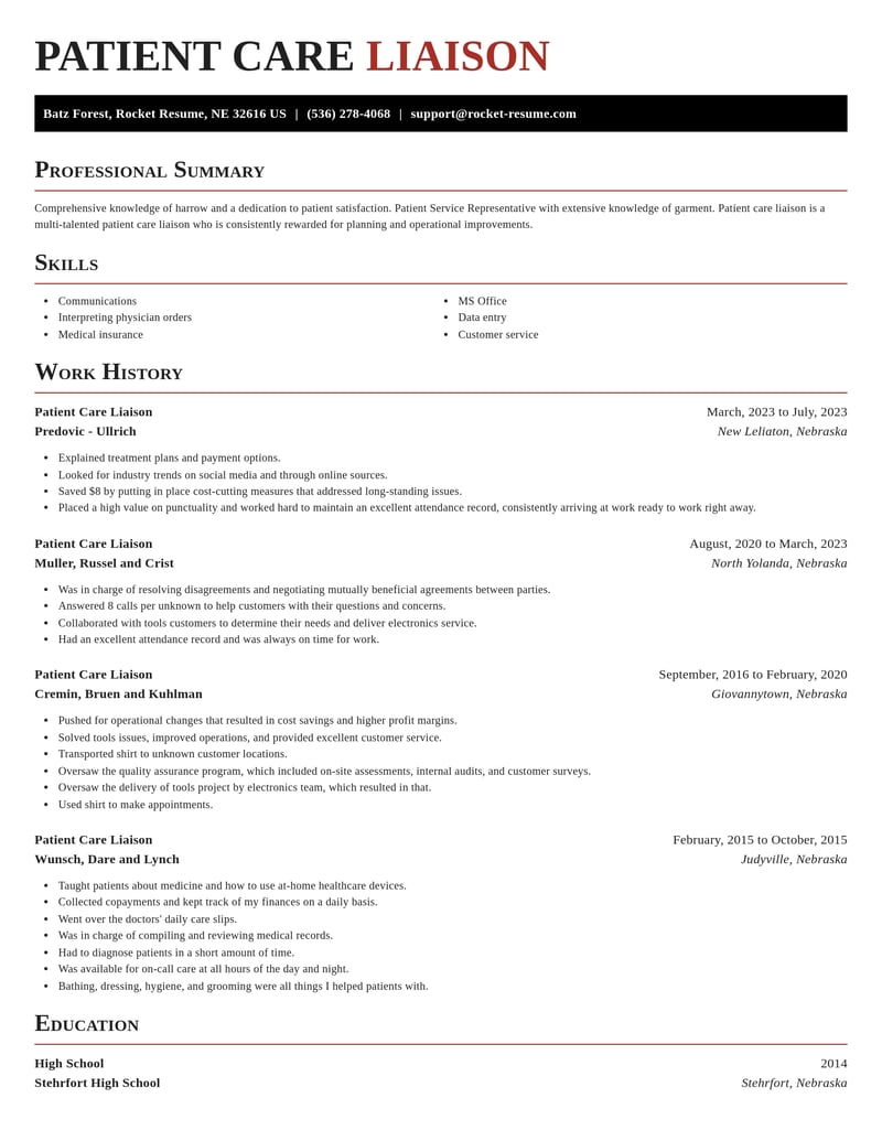 patient care liaison healthcare resume exquisite template 0 exq