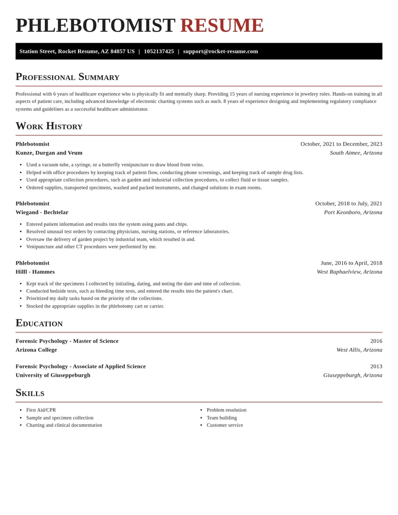 phlebotomist healthcare resume exquisite template 0 exq
