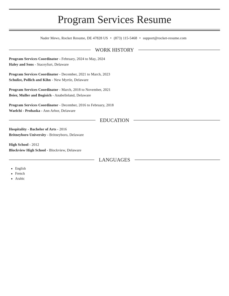 program services coordinator healthcare resume elegant template 1 ele