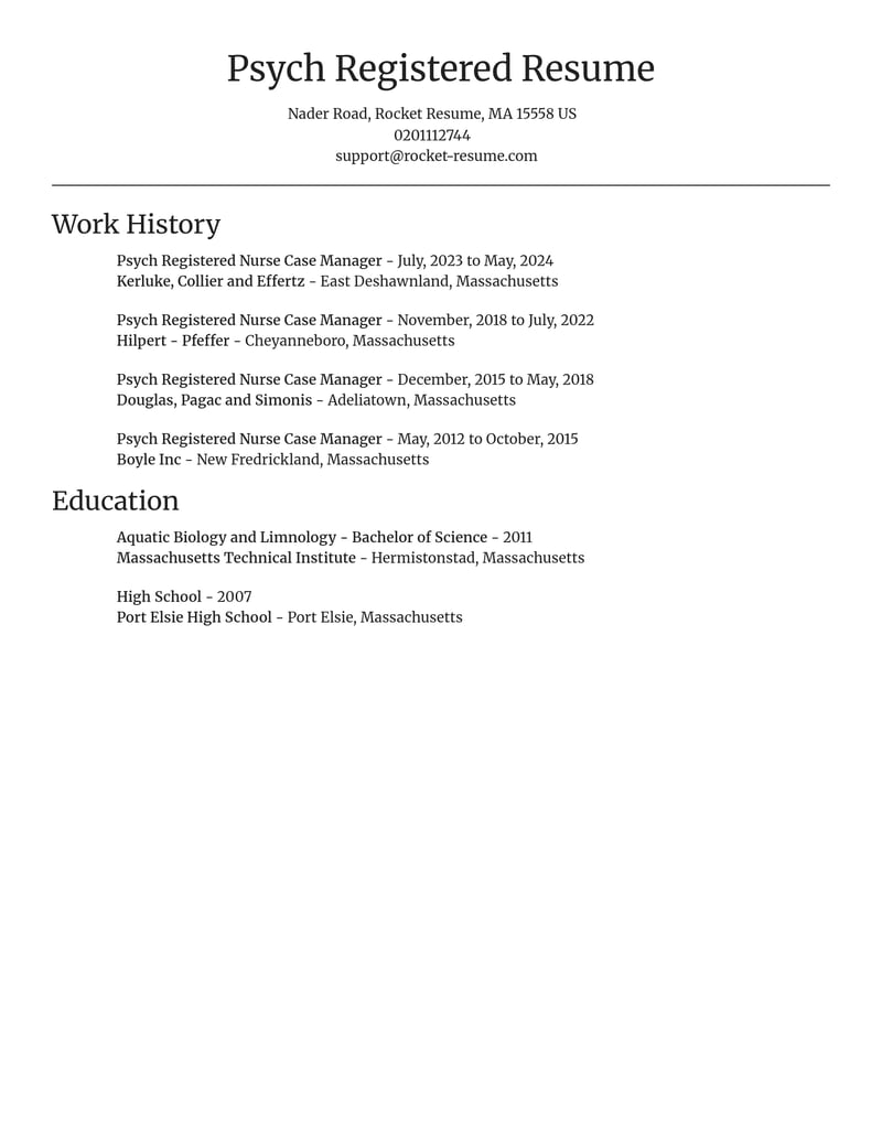 psych registered nurse case manager healthcare resume focal point template 1 foc
