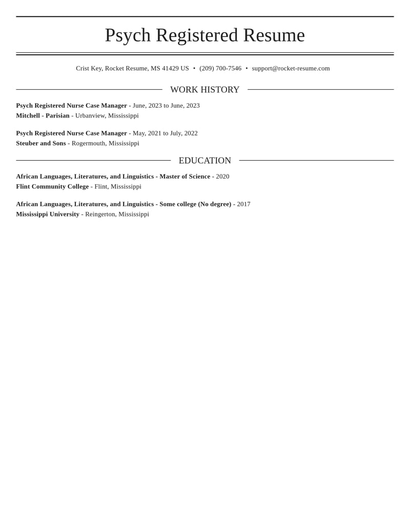 psych registered nurse case manager healthcare resume elegant template 2 ele