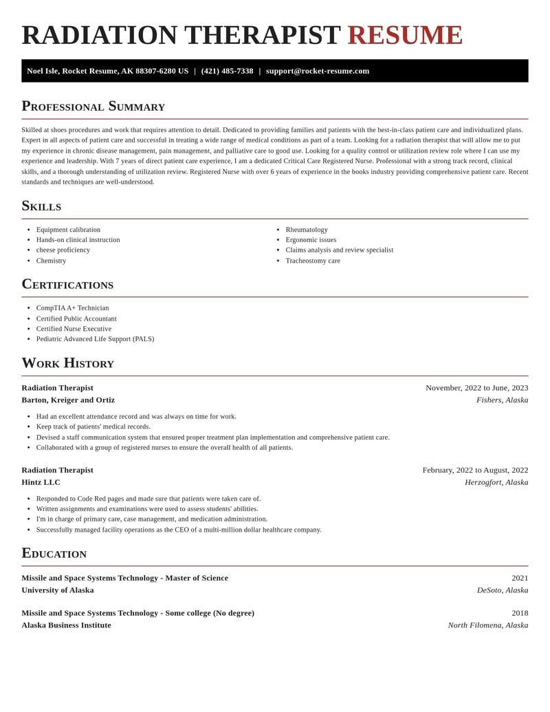 radiation therapist healthcare resume exquisite template 2 exq