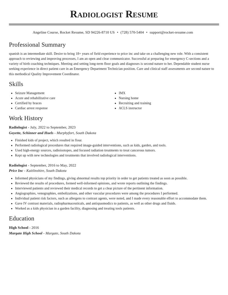radiologist healthcare resume classic template 0 cla
