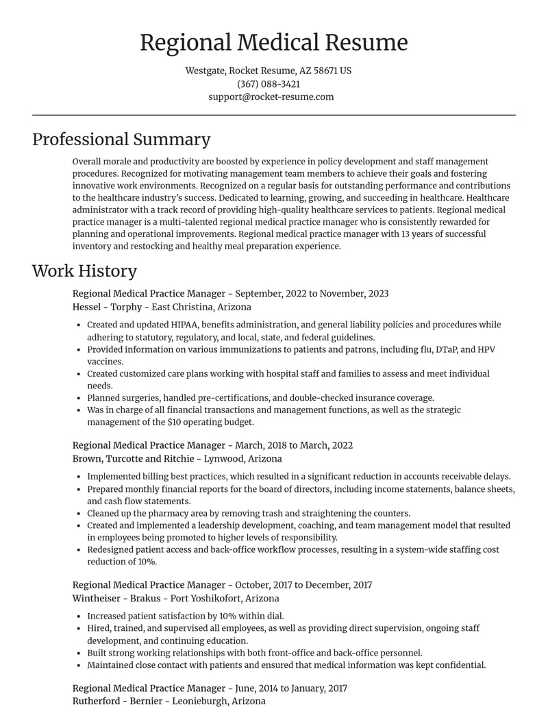 regional medical practice manager healthcare resume focal point template 0 foc