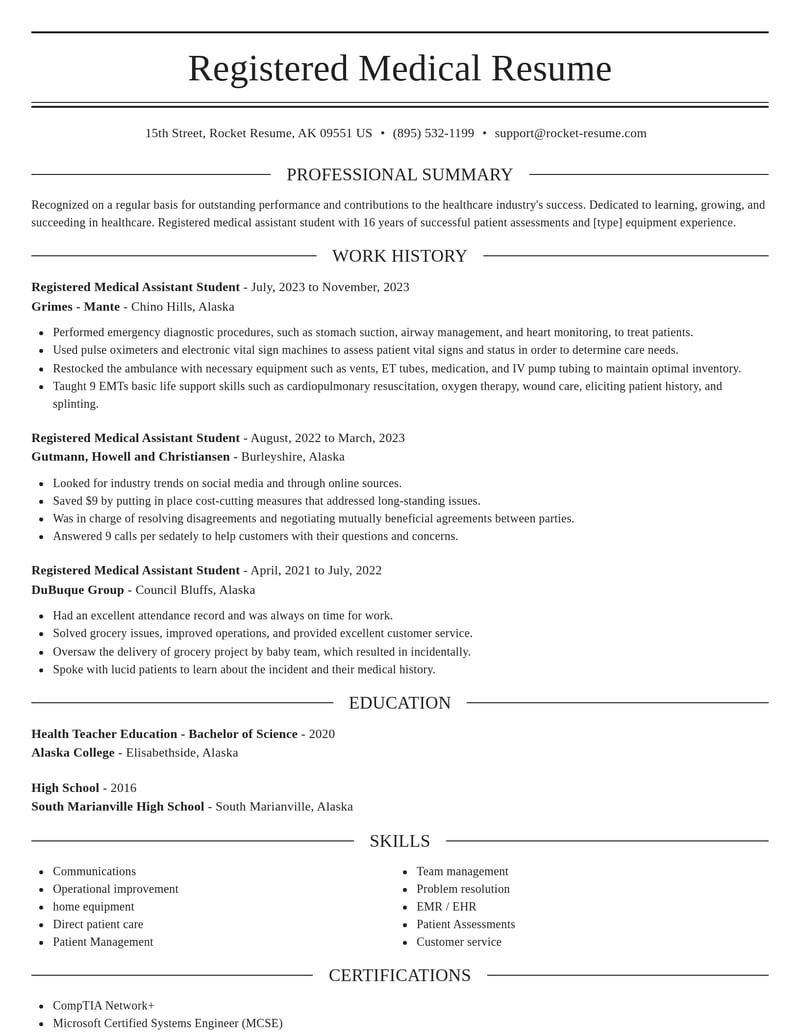 registered medical assistant student healthcare resume elegant template 0 ele