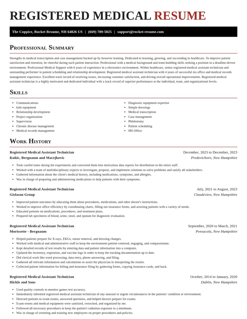registered medical assistant technician healthcare resume exquisite template 0 exq