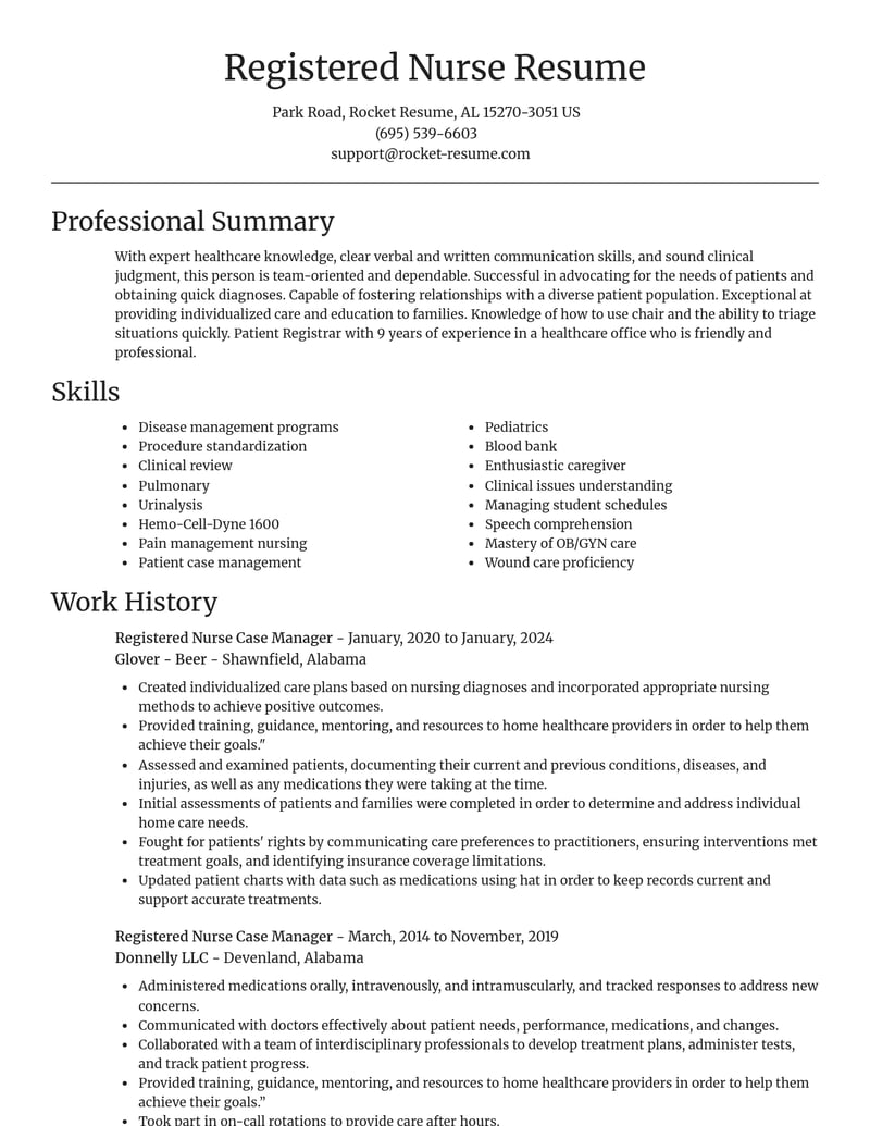registered nurse case manager healthcare resume focal point template 2 foc