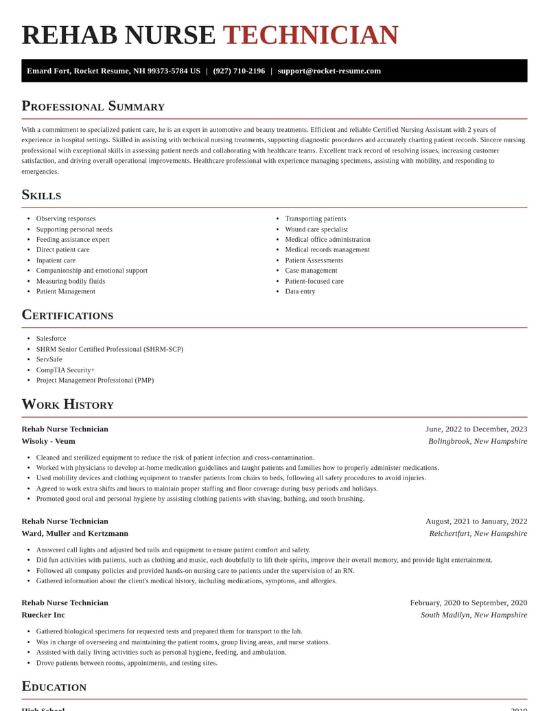 rehab nurse technician healthcare resume exquisite template 0 exq