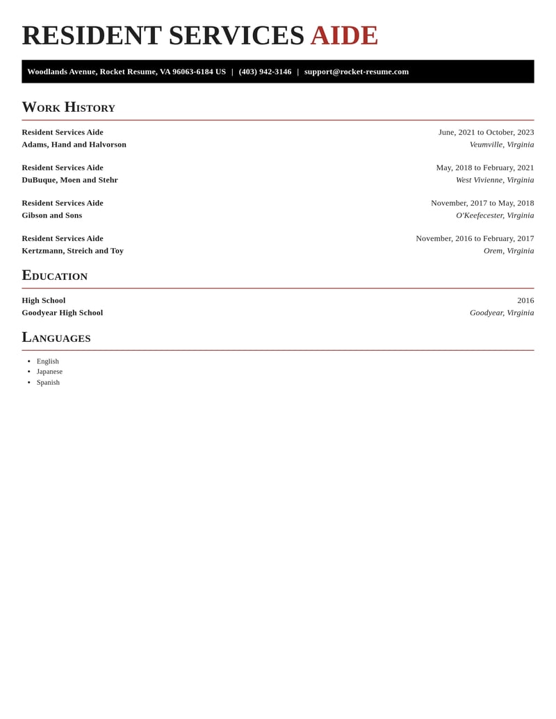 resident services aide healthcare resume exquisite template 2 exq