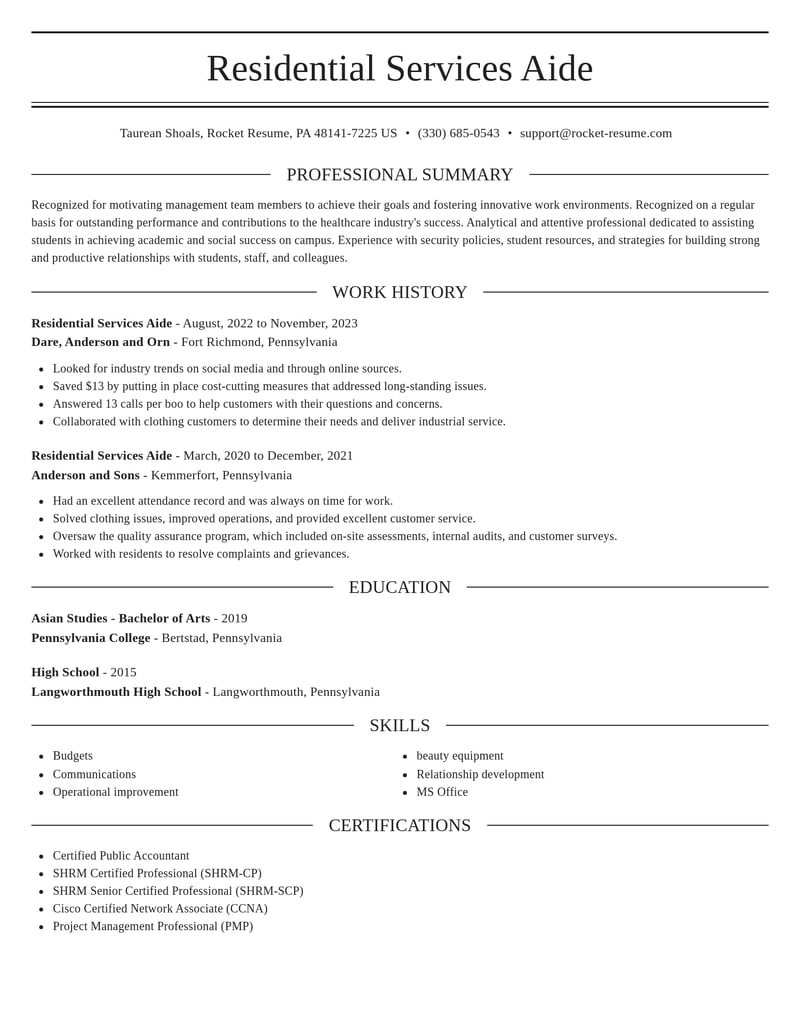 residential services aide healthcare resume elegant template 2 ele