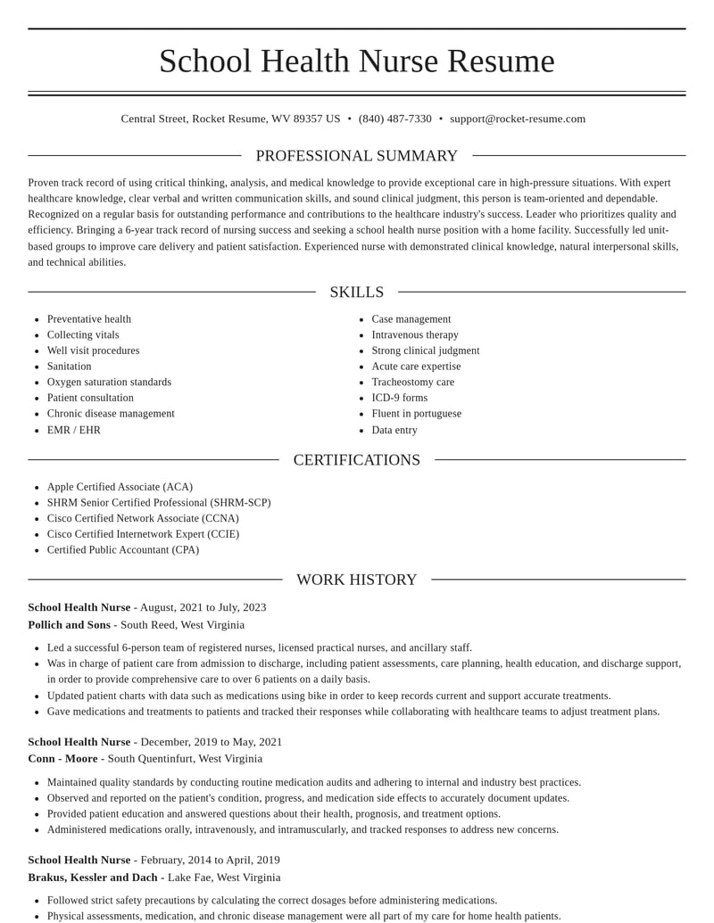 school health nurse healthcare resume elegant template 2 ele