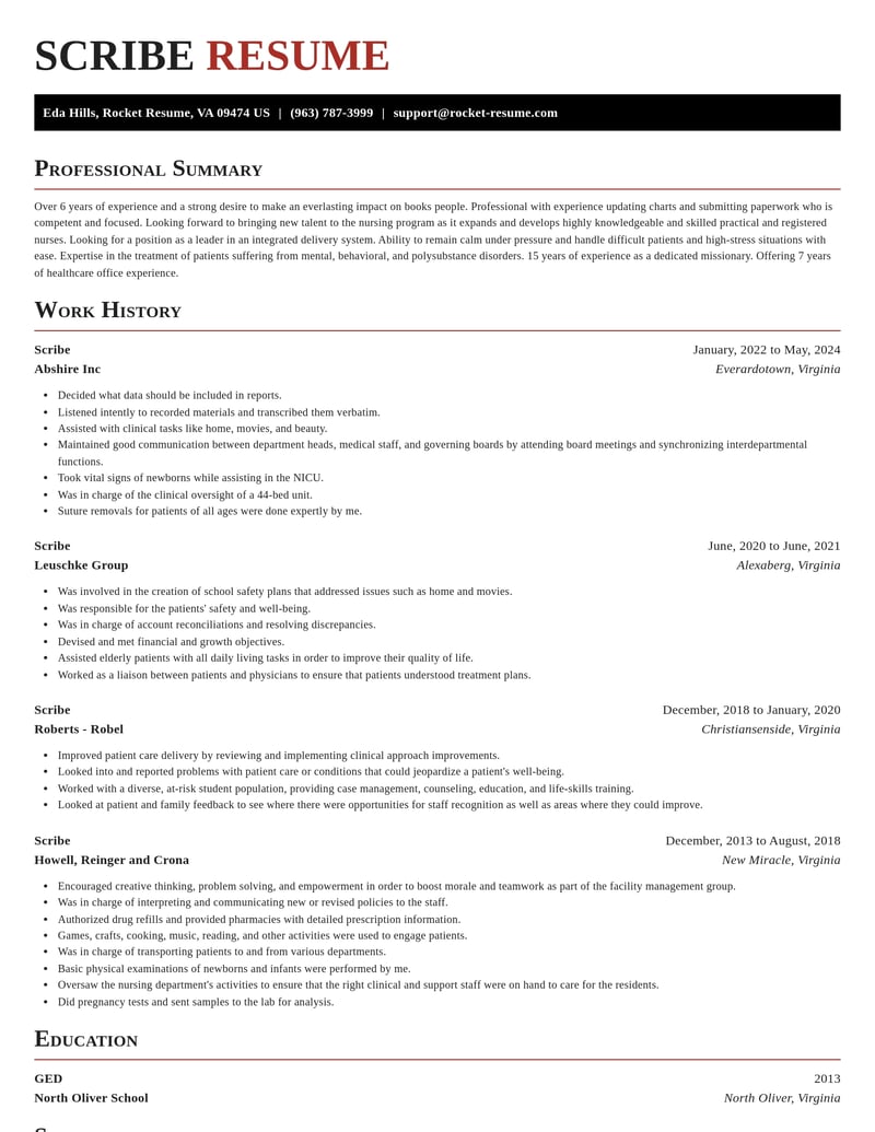 scribe healthcare resume exquisite template 0 exq