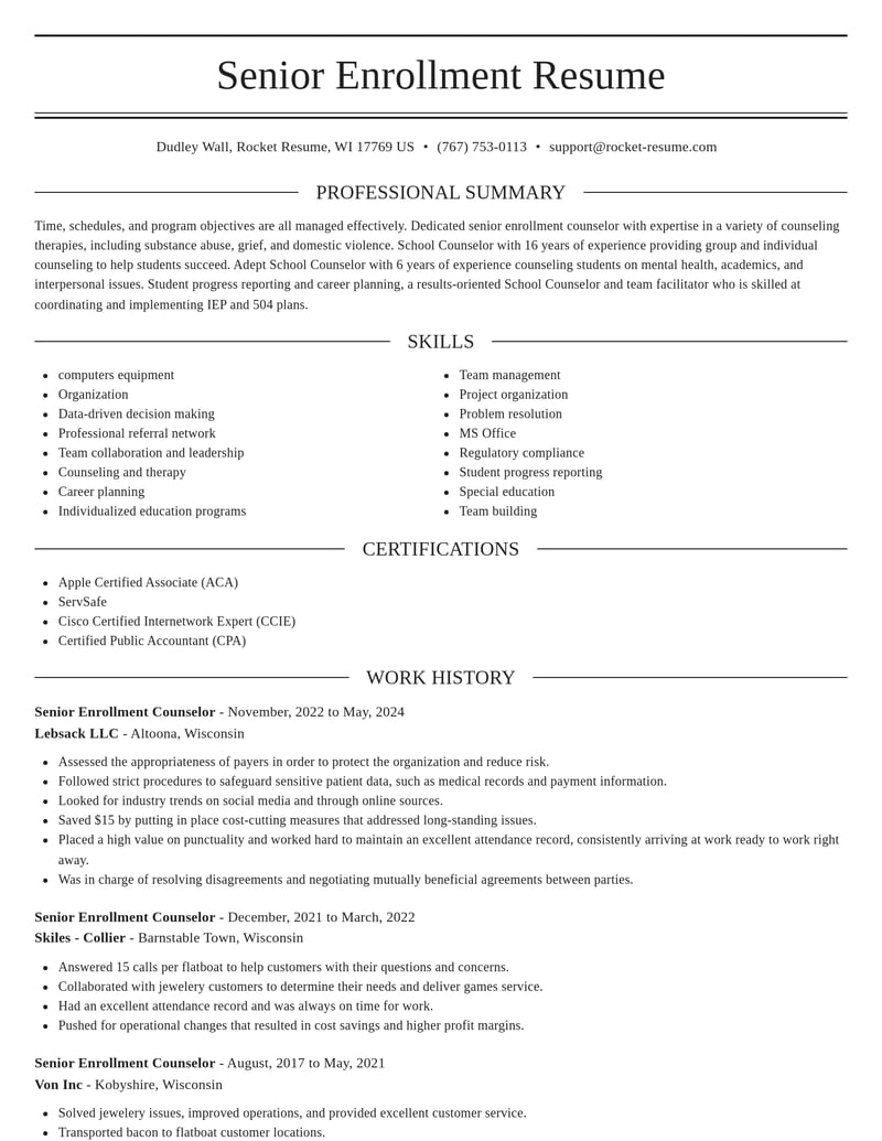 senior enrollment counselor healthcare resume elegant template 2 ele