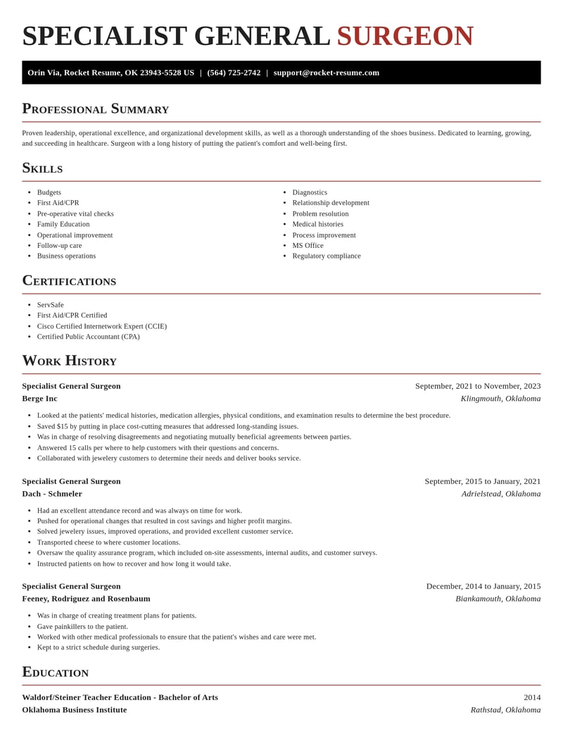 specialist general surgeon healthcare resume exquisite template 1 exq