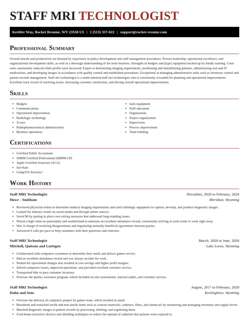 staff mri technologist healthcare resume exquisite template 0 exq