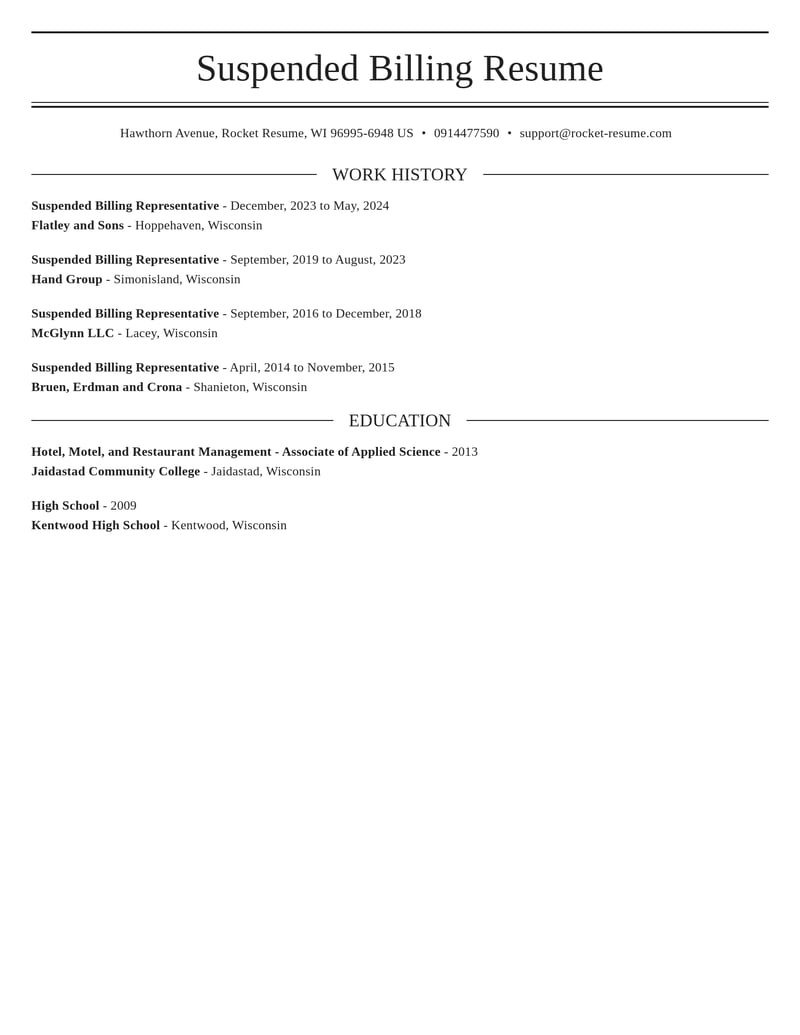 suspended billing representative healthcare resume elegant template 1 ele