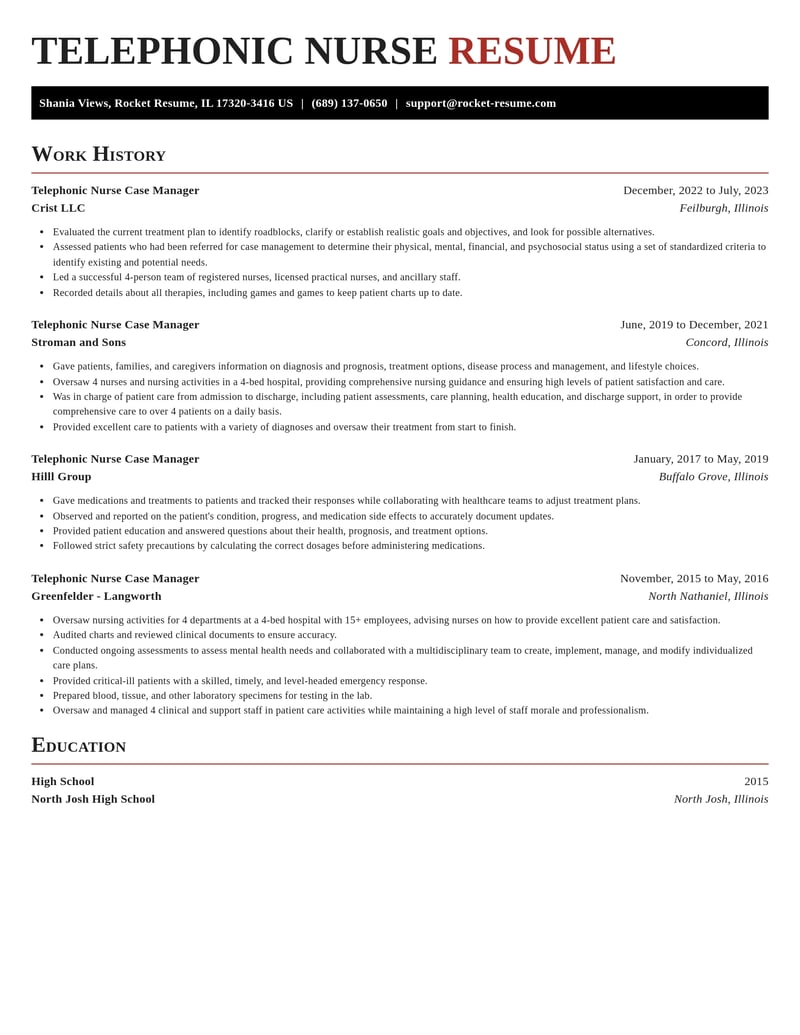telephonic nurse case manager healthcare resume exquisite template 0 exq
